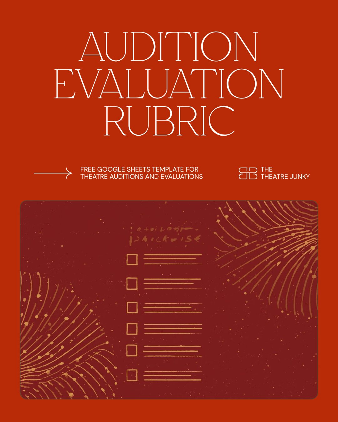 Audition Evaluation Rubric -- free Google Sheets template for high school theatre directors